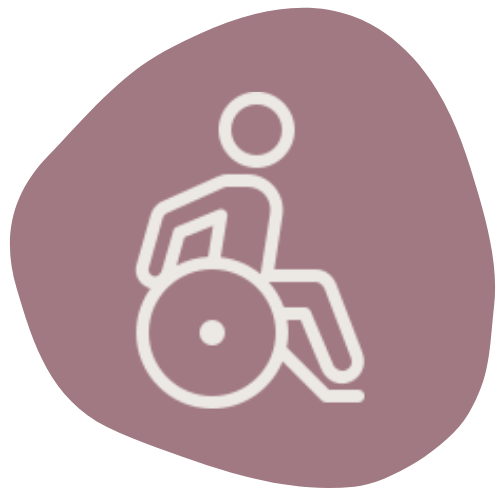 Cartoon person with disability sitting in wheelchair