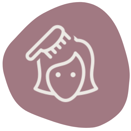 Cartoon woman brushing her hair