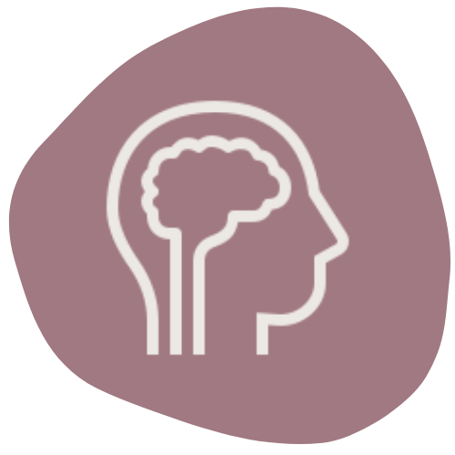 Cartoon head with brain outline