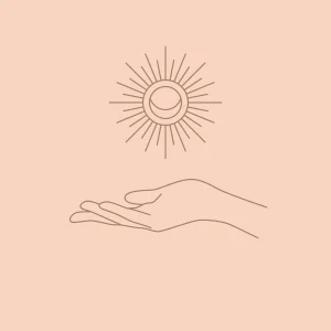 Cartoon hand and a sun